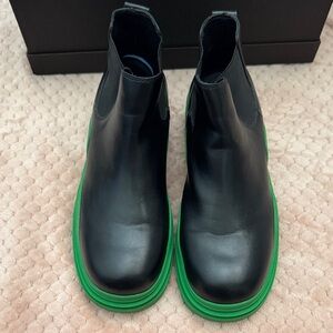 Bottega Veneta Black Boots with Green Soles